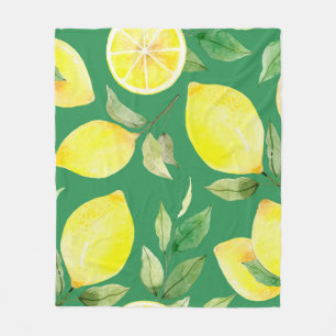citron,vattenfärg mönster,bakgrund,frukt,vågform fleecefilt