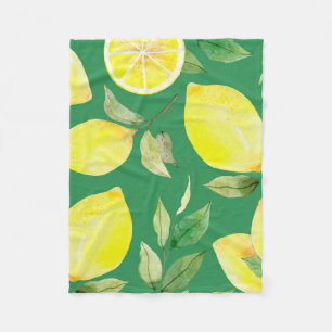 citron,vattenfärg mönster,bakgrund,frukt,vågform fleecefilt