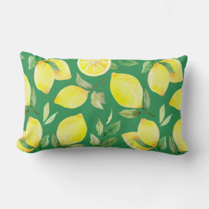 citron,vattenfärg mönster,bakgrund,frukt,vågform lumbarkudde