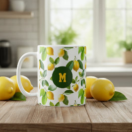 Citron Zest Mönster Kaffemugg