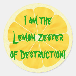 Citron Zester av förstörelse! Runt Klistermärke