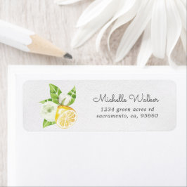 Citronadress för citrusfrukter i träd returadress etikett