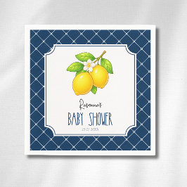 Citronbåge Navyblå Diamant Babyfest Pappersservett