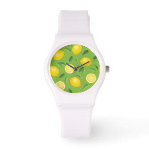 Citronbakgrundsmönster Armbandsur