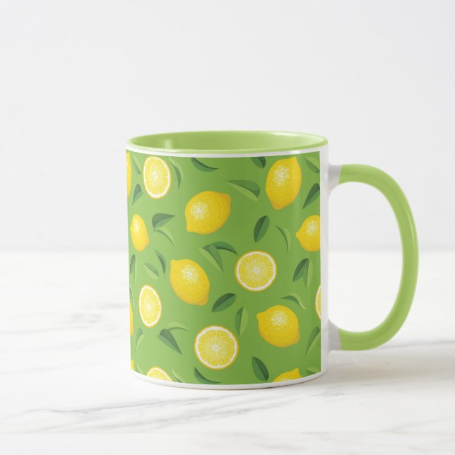 Citronbakgrundsmönster Mugg (Höger)