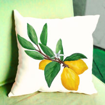 Citronblad Citrus Gult Grönt Blad Akvarell
