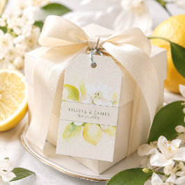 Citronblom Ivory Bröllopsetiketter Presentetikett