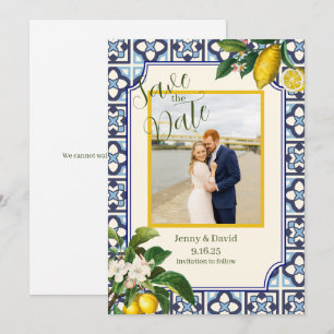 Citronblommar i förlovningen Italien Spara datum Inbjudningar