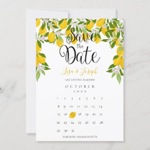 Citronblomster Grönska Spara Datum Kalender Inbjudningar