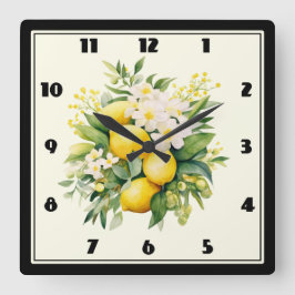Citronbukett med vita blommor fyrkantig klocka