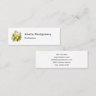 Citronbukett med vita blommor mini visitkort