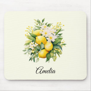 Citronbukett med vita blommor musmatta