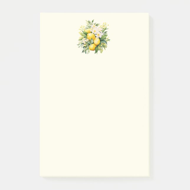 Citronbukett med vita blommor post-it block (Framsida)
