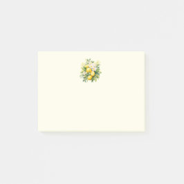 Citronbukett med vita blommor post-it block
