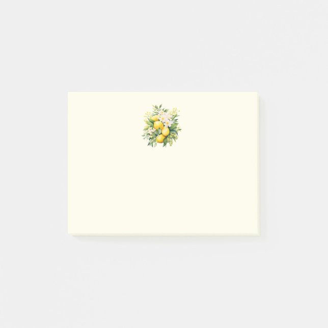 Citronbukett med vita blommor post-it block (Framsida)