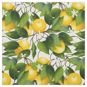 Citroncitrusfruktblommigt Tyg