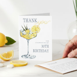 Citroncocktail En tini bit äldre 30-årsdag Tack Kort