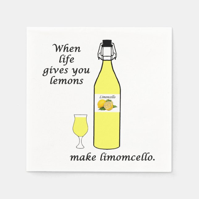 Citrone Citroncellococktail Servietter Pappersservett (Framsidan)