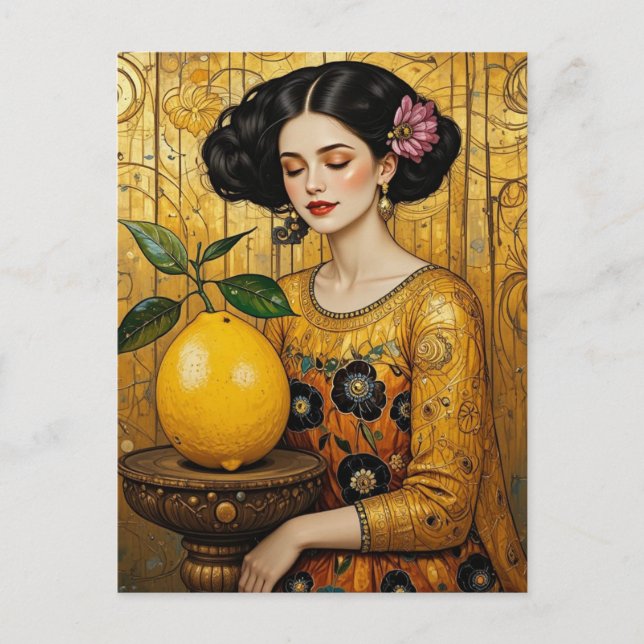 Citronen och damen vykort (Framsida)