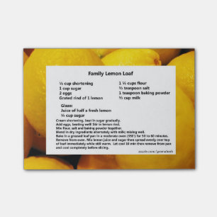 Citronen släntrar recept som Posta-det noterar Post-it Block