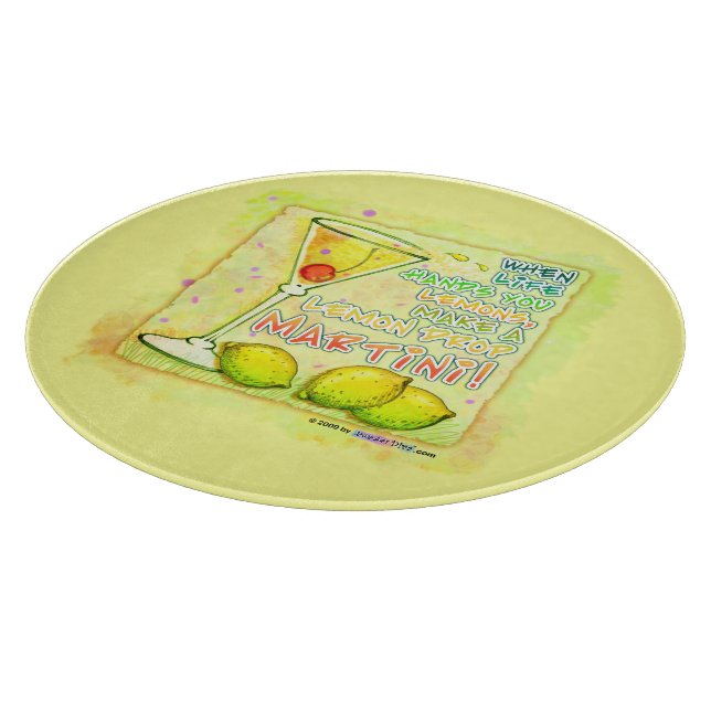 Citronen tappar Martini exponeringsglasskärbrädor (Hörn)