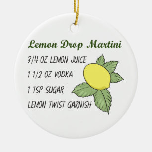 Citronen tappar Martini Julgransprydnad Keramik