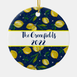 Citroner av Sorrento-Anpassade, keramisk prydnadsf Julgransprydnad Keramik