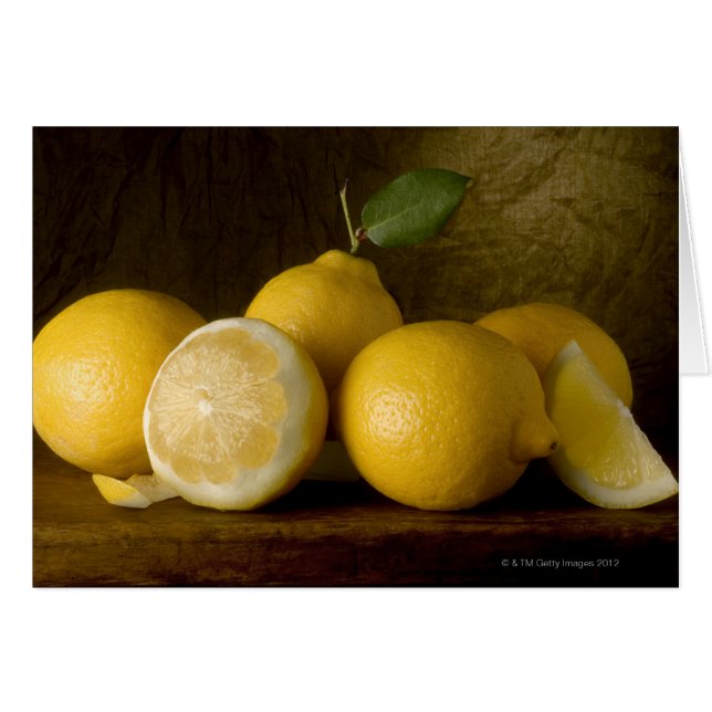 citroner av trä hälsningskort (Framsidan Horizontal)