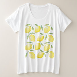 Citroner av vattenfärgad gult t shirt