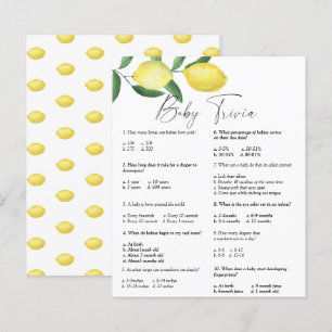 Citroner - Baby Trivia Baby Shower Lek