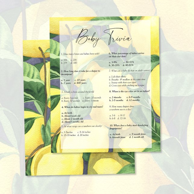 Citroner - Baby Trivia | Barnstödsspel (Skapare uppladdad)