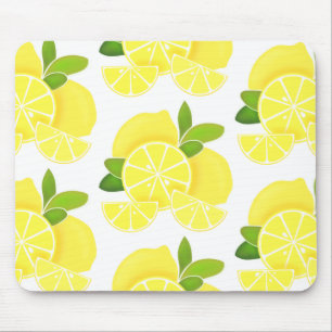 Citroner citronskivor Oljecitrus mönster Musmatta