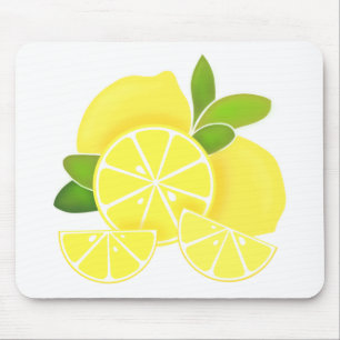 Citroner citronskivor Oljecitrus mönster Musmatta