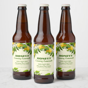 Citroner Citrus Frukt, Blommigt Ölflaska Etikett