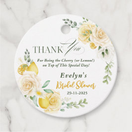 citroner Eukalyptus Ros Bröllopsdusch Tack Gåvor Etiketter