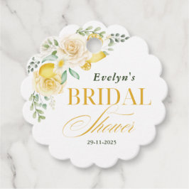 citroner Eukalyptus Ros Bröllopsdusch Tack Gåvor Etiketter