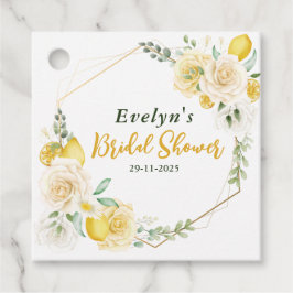 citroner Eukalyptus Ros Bröllopsdusch Tackkort Gåvor Etiketter