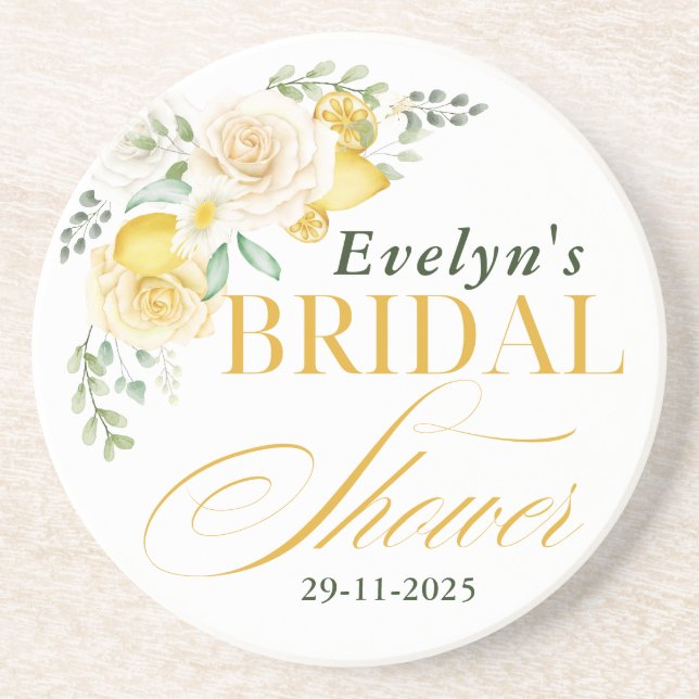 citroner Eukalyptus Ros Citrus Bröllopsdusch Underlägg (Framsidan)