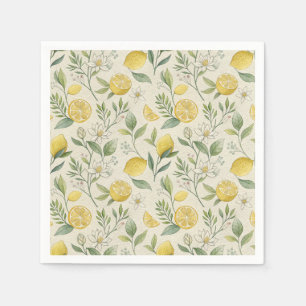 Citroner & Flowers Mönster Napkins Pappersservett