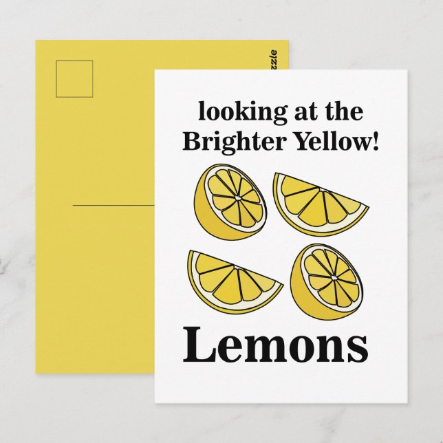 Citroner Frukt Ser På De Ljusa Gula Citronerna Vykort (Fram/baksida)