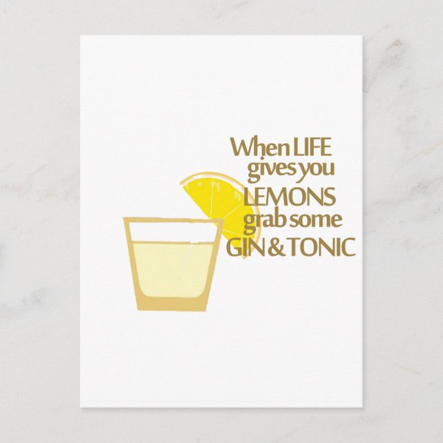 citroner gin och tonic vykort (Framsida)