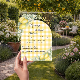 Citroner gingham sommar trädgård lyx födelsedag