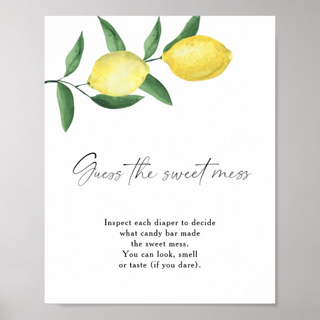 Citroner - gissa den söta rören poster (Framsidan)