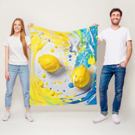 Citroner i Stänk Fleecefilt