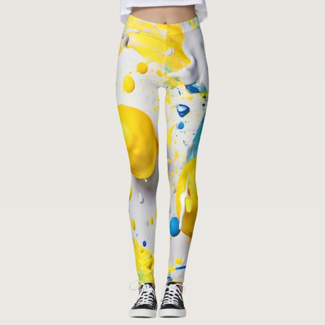 Citroner i Stänk Leggings (Framsida)