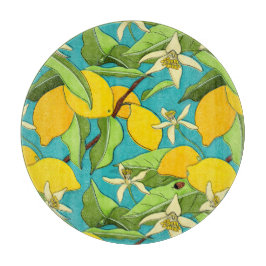 Citroner, ladybuggar, Blommar på bakgrunden