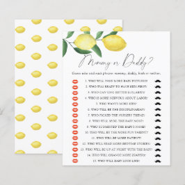 Citroner - mamma eller pappa baby shower spel
