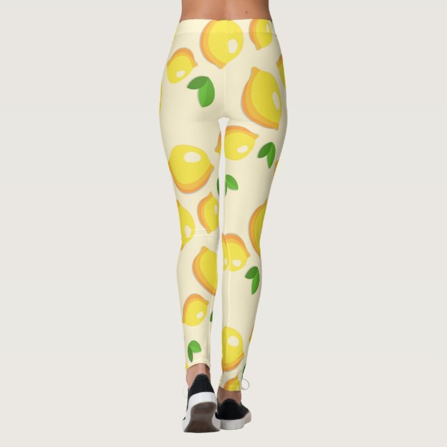 Citroner med färsk Gult Leggings (Baksida)