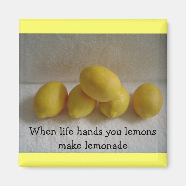 Citroner med 'Liv"-text Magnet (Framsidan)
