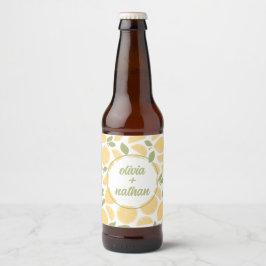 Citroner Möhippa eller Bröllop Personlig Ölflaska Etikett